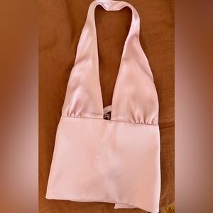 NWOT Pink Open Back Halter Top!